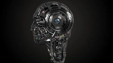 ROBOT HEAD TURNTABLE Stock Footage 253068174