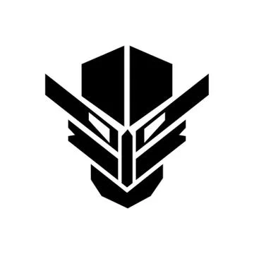 Robot head on white Stock Illustration