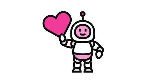 Robot heart symbol Stock Footage 326114392