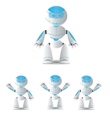 Robot with helm Stock Illustration