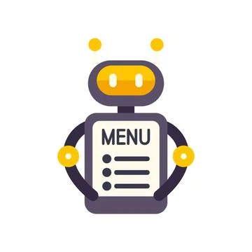 Robot holding menu for artificial intelligence service イラスト素材