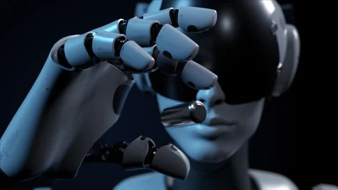 The robot holds a battery in its hand Stock-Footage 248495419