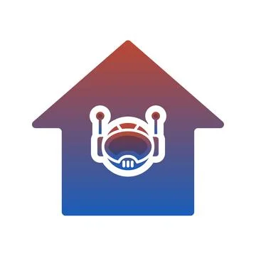 Robot home gradient logo design template icon Stock Illustration