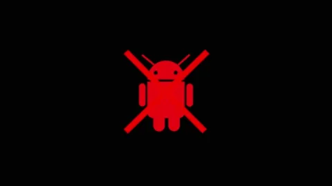 Robot icon animation with crossed lines. Robot icon red digital assistant. .. Stock Footage 337617794