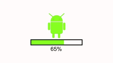 Robot icon animation with loading bar. Robot icon digital assistant fifty p.. Stock Footage 337619174