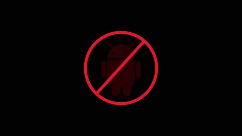 Robot icon animation in red circle. Robot icon digital assistant restricted.. Stock Footage 337617811