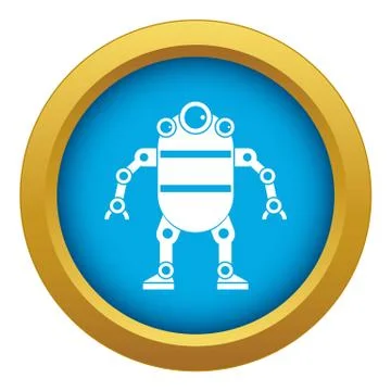 Robot icon blue vector isolated 스톡 일러스트