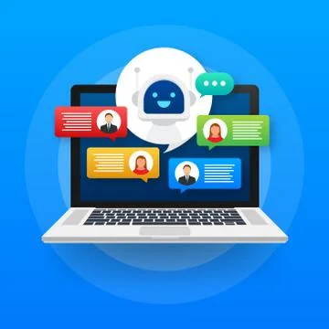 Robot icon. Bot sign design. Chatbot symbol concept. Voice support service bot Stock-Illustration