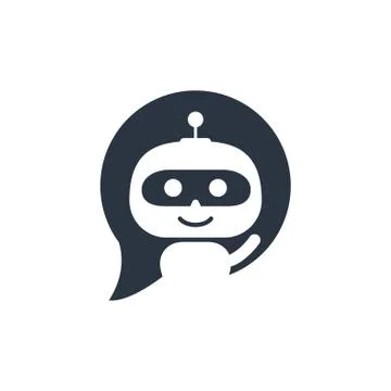 Robot icon. Chat Bot sign for support service concept. Chatbot character flat Illustrazione stock