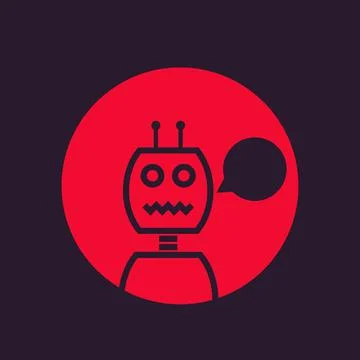 Robot icon in linear style Stock Illustration