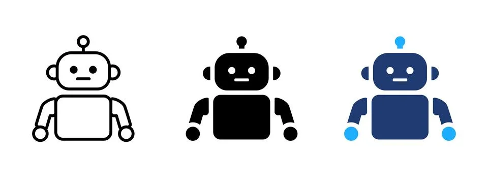 Robot icon. Machine and technology symbol. Automation, futuristic and scien.. Stock Illustration