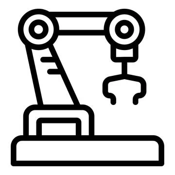 Robot icon outline vector. Factory engineer Stock Illustration