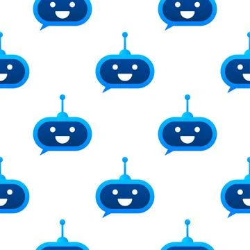 Robot icon pattern. Bot sign design. Chatbot symbol concept. Voice support Stock Illustration