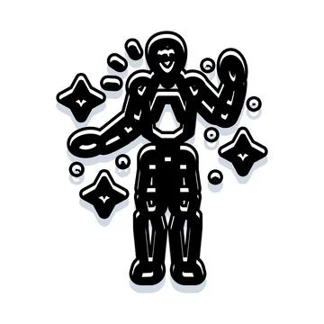 Robot icon representing artificial intelligence and innovation Illustrazione stock