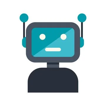 Robot icon representing artificial intelligence and chatbot technology Stock Illustration