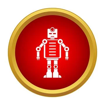 Robot icon representing artificial intelligence and automation Stock Illustration