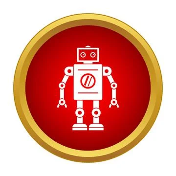 Robot icon representing artificial intelligence and automation Stock Illustration