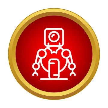 Robot icon representing artificial intelligence and automation Stock Illustration