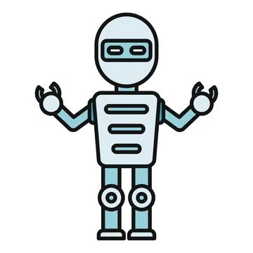Robot icon representing artificial intelligence and automation Stock Illustration