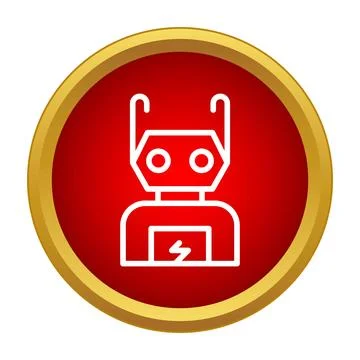 Robot icon representing artificial intelligence and automation Stock Illustration