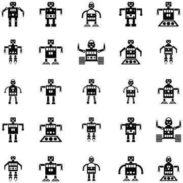 Robot icon set Stock Illustration