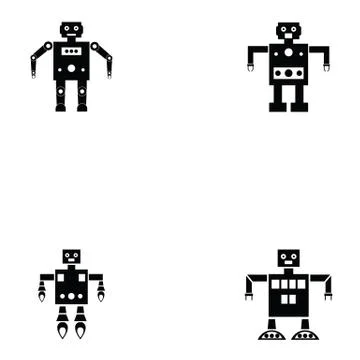 Robot icon set Stock Illustration