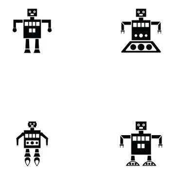 Robot icon set Stock Illustration