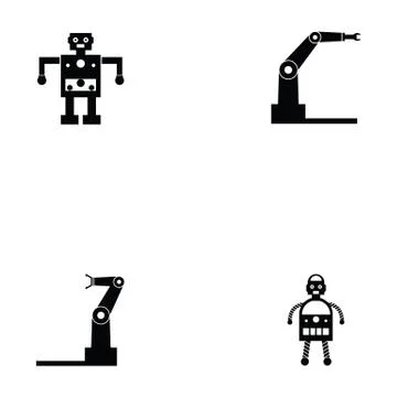 Robot icon set Stock Illustration