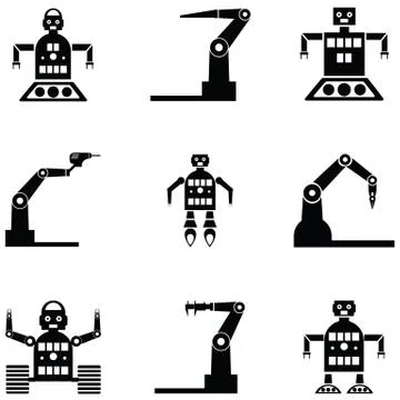 Robot icon set Stock Illustration