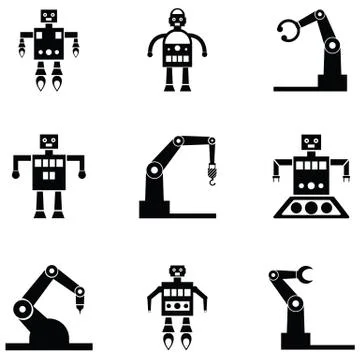 Robot icon set Stock Illustration
