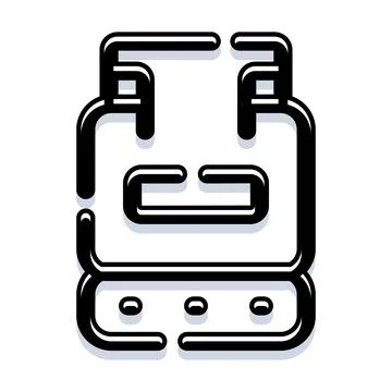 Robot icon with shadow depicting artificial intelligence Illustrazione stock