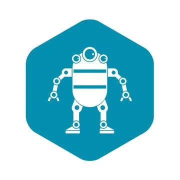 Robot icon, simple style Illustrazione stock