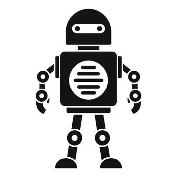 Robot icon, simple style Stock Illustration