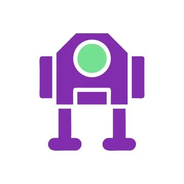 Robot icon solid purple green colour universe symbol perfect. Illustrazione stock