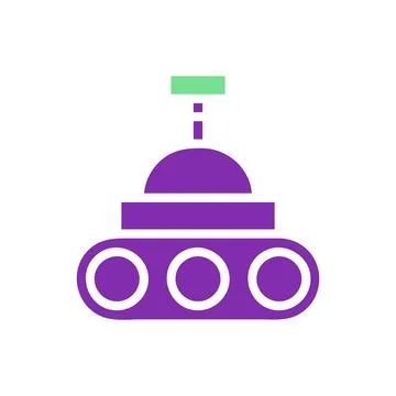 Robot icon solid purple green colour universe symbol perfect. 스톡 일러스트