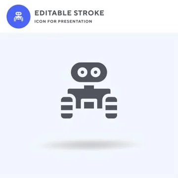 Robot icon vector, filled flat sign, solid pictogram isolated on white, logo  Illustrazione stock