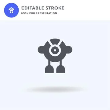 Robot icon vector, filled flat sign, solid pictogram isolated on white, logo Stock Illustration