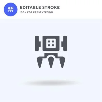 Robot icon vector, filled flat sign, solid pictogram isolated on white, logo  Stock Illustration