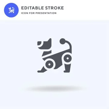 Robot icon vector, filled flat sign, solid pictogram isolated on white, logo Stock Illustration