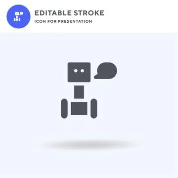 Robot icon vector, filled flat sign, solid pictogram isolated on white, logo Stock Illustration