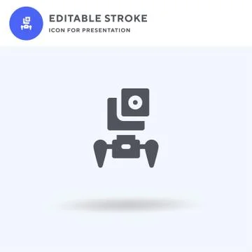 Robot icon vector, filled flat sign, solid pictogram isolated on white, logo Stock Illustration