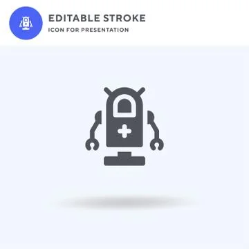 Robot icon vector, filled flat sign, solid pictogram isolated on white, logo Stock Illustration