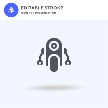 Robot icon vector, filled flat sign, solid pictogram isolated on white, logo Stock Illustration