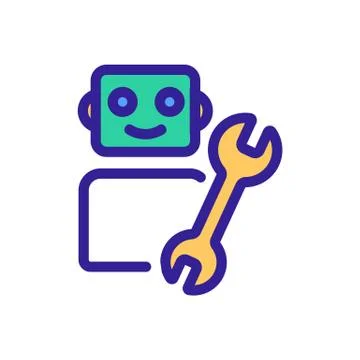 Robot icon vector. Isolated contour symbol illustration Illustrazione stock