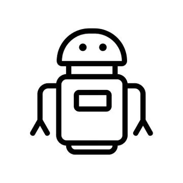 Robot icon vector. Isolated contour symbol illustration Illustrazione stock
