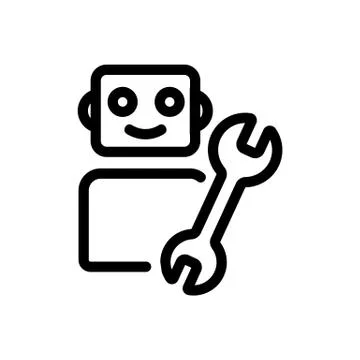 Robot icon vector. Isolated contour symbol illustration Illustrazione stock