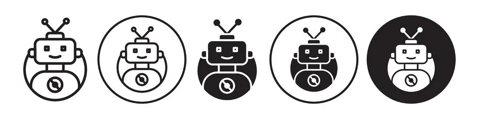 Robot Icon vector set collection for web Stock Illustration