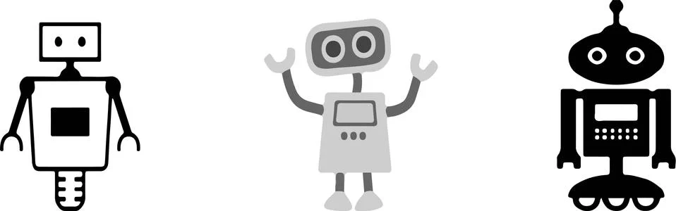Robot icon on white background Stock Illustration