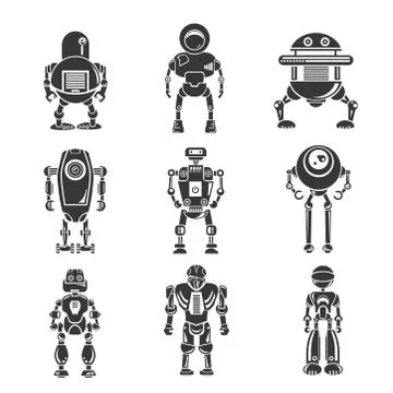 Robot icons Stock Illustration