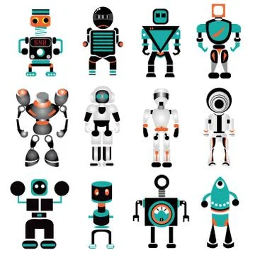 Robot icons Stock Illustration